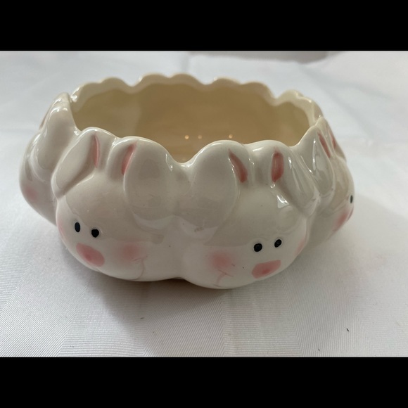 Vintage bunny soap dish Rabbit sponge holder. Candy dish 1970’s - Picture 4 of 6
